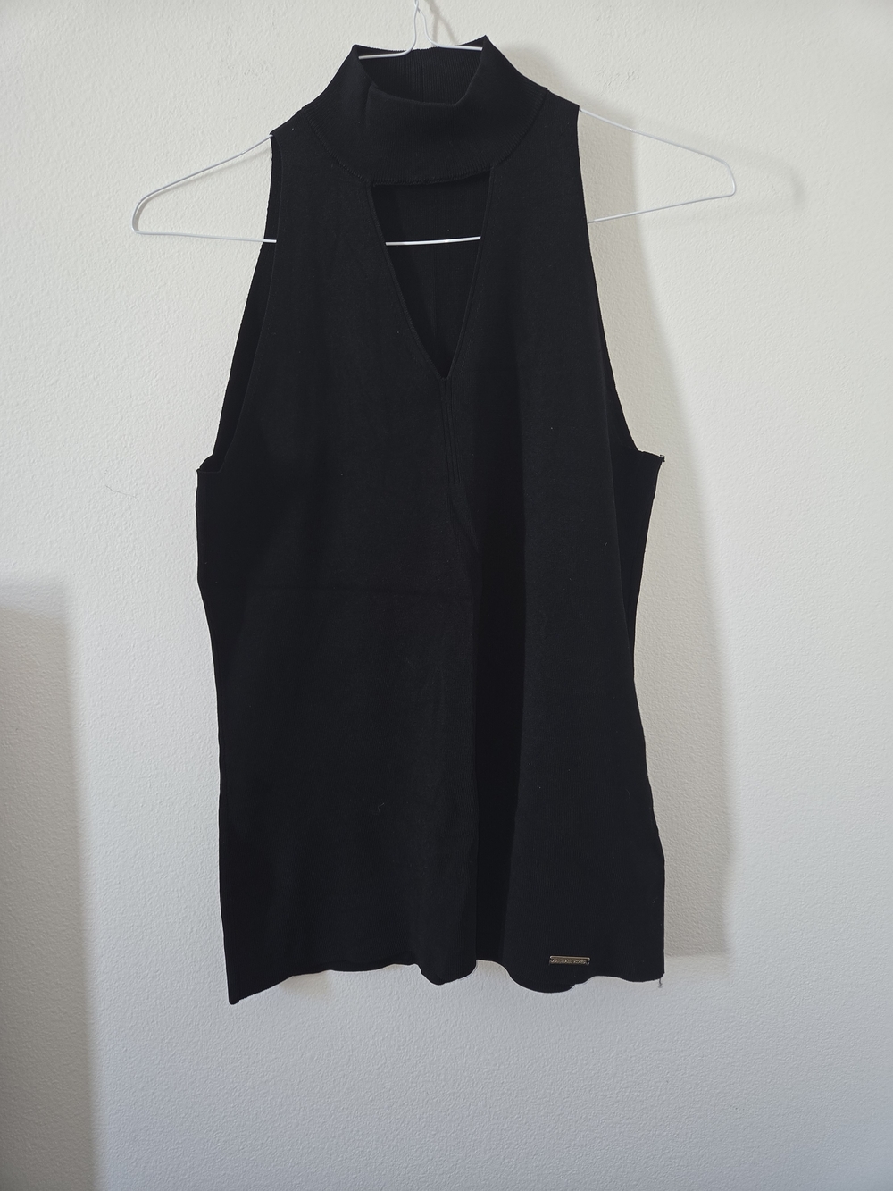 Michael Kors Black Sleeveless Mock Neck Tank